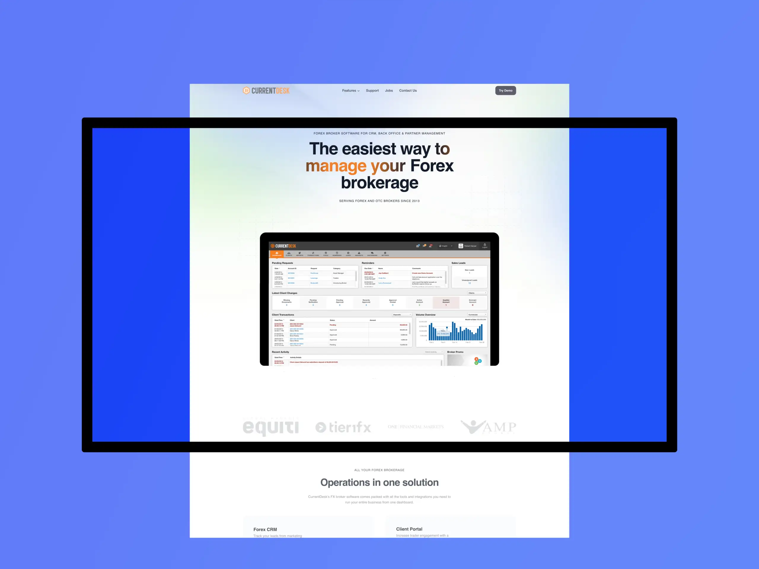 Digital agency CM Marketing NU - case study for CurrentDesk, forex broker software